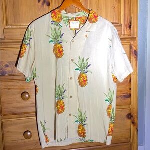 Ricky Singh Denim & Flower Cream Shirt with Pineapple Print